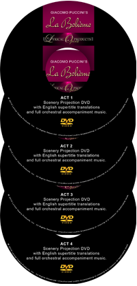 La Bohème projection scenery DVDs