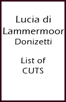Lucia di Lammermoor list of CUTS